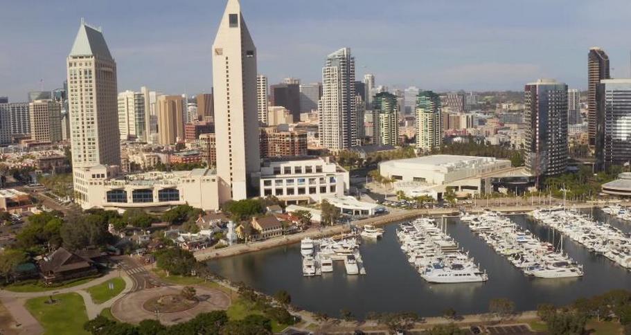 San Diego downtown aerial view