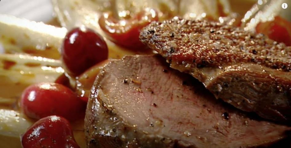 Smoked Duck Breast with Cherry Reduction